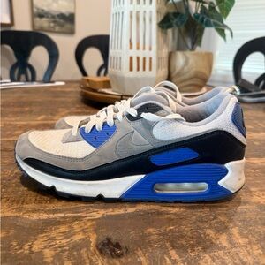 Nike AirMax 90’s Men's Gray, Black & Blue Air Cushion Sneakers
